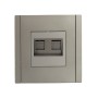 FORTE&PIANO Розетка компьютерная двойная RJ45 кат.6 FP534 сталь IEK