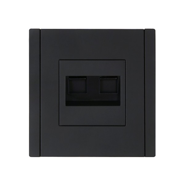 FORTE&PIANO Розетка двойная RJ11+RJ45 кат.5E FP135 черный IEK