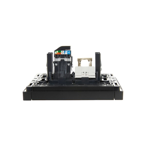FORTE&PIANO Розетка двойная RJ11+RJ45 кат.5E FP135 черный IEK