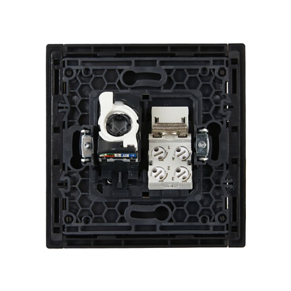FORTE&PIANO Розетка двойная RJ11+RJ45 кат.5E FP135 черный IEK