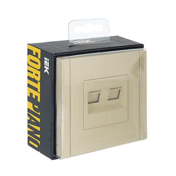 FORTE&PIANO Розетка двойная RJ11+RJ45 кат.5E FP435 ваниль IEK