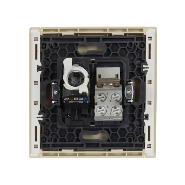 FORTE&PIANO Розетка двойная RJ11+RJ45 кат.5E FP435 ваниль IEK