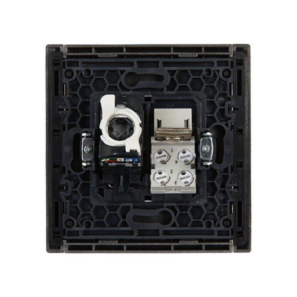 FORTE&PIANO Розетка двойная RJ11+RJ45 кат.5E FP535 сталь IEK