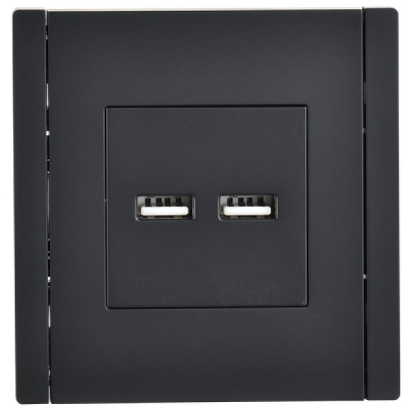 FORTE&PIANO Розетка USB A+A 3,1А FP149 черный IEK