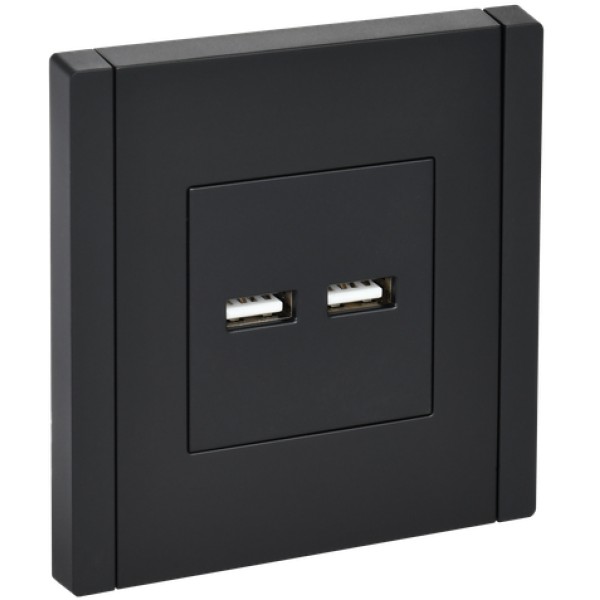 FORTE&PIANO Розетка USB A+A 3,1А FP149 черный IEK
