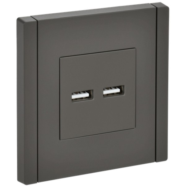 FORTE&PIANO Розетка USB A+A 3,1А FP349 серый IEK