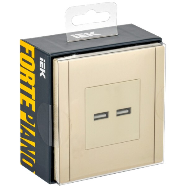 FORTE&PIANO Розетка USB A+A 3,1А FP449 ваниль IEK