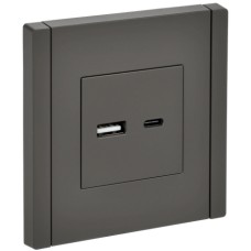 FORTE&PIANO Розетка USB A+C 18Вт FP351 серый IEK