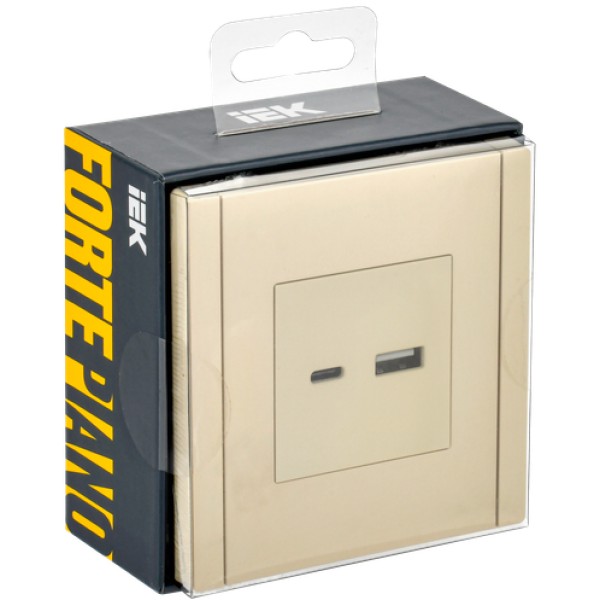 FORTE&PIANO Розетка USB A+C 18Вт FP451 ваниль IEK