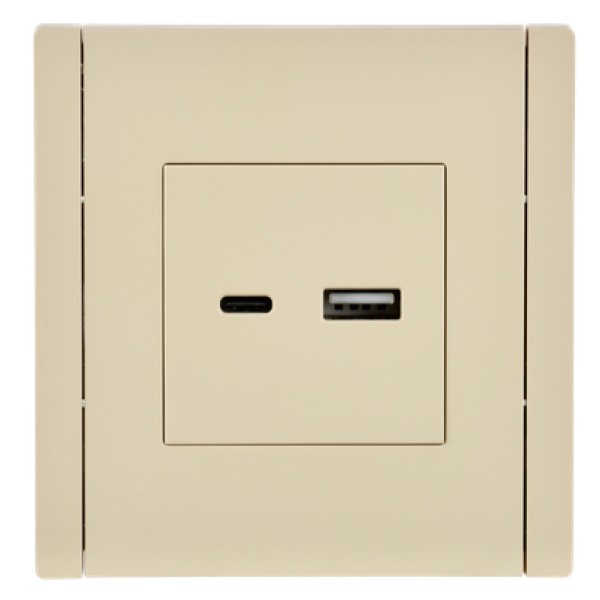 FORTE&PIANO Розетка USB A+C 18Вт FP451 ваниль IEK