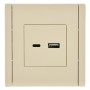 FORTE&PIANO Розетка USB A+C 18Вт FP451 ваниль IEK