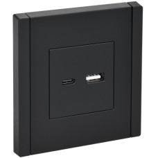 FORTE&PIANO Розетка USB A+C 3,1А FP150 черный IEK