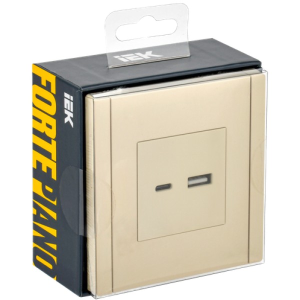 FORTE&PIANO Розетка USB A+C 3,1А FP450 ваниль IEK