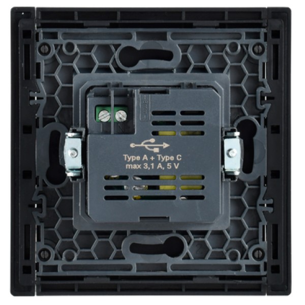FORTE&PIANO Розетка USB A+C 3,1А FP550 сталь IEK