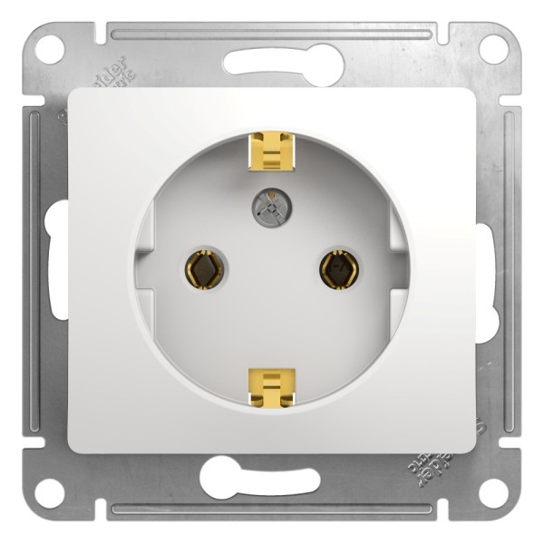 Розетка с заземлением белый Schneider Electric Glossa