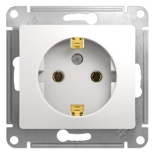 Розетка с заземлением белый Schneider Electric Glossa