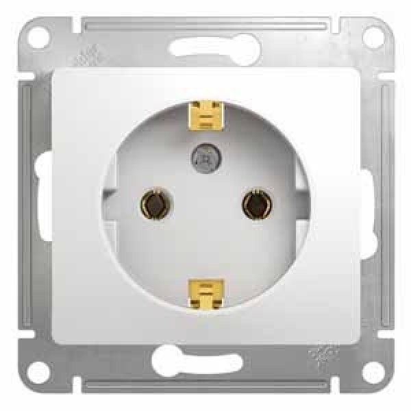 Розетка с заземлением белый Schneider Electric Glossa