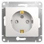 Розетка с заземлением со шторками белый Schneider Electric Glossa