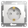 Розетка с заземлением со шторками белый Schneider Electric Glossa