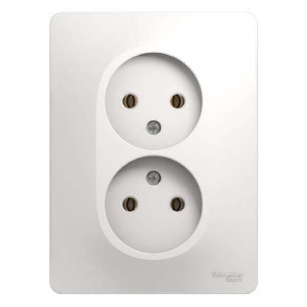 Двойная розетка без заземления белый Schneider Electric Glossa