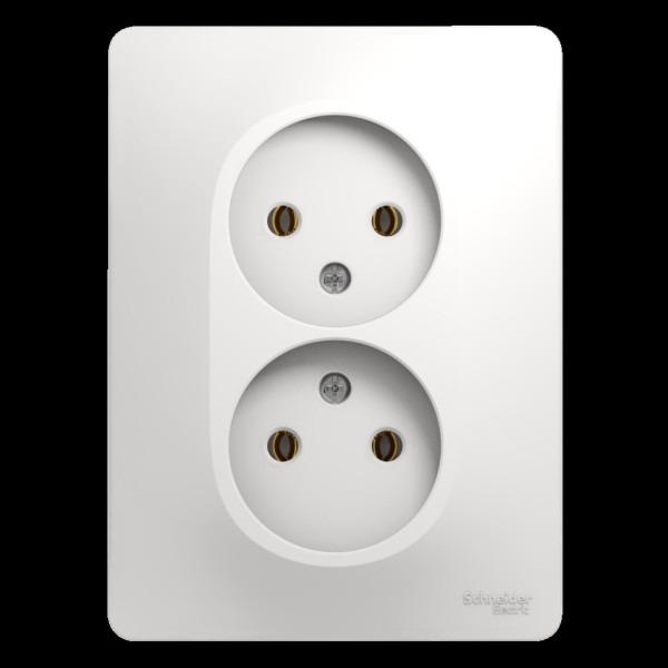 Двойная розетка без заземления белый Schneider Electric Glossa