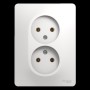 Двойная розетка без заземления белый Schneider Electric Glossa