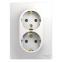 Двойная розетка с заземлением белый Schneider Electric Glossa