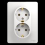 Двойная розетка с заземлением белый Schneider Electric Glossa