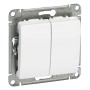 Выключатель двухклавишный белый Schneider Electric Glossa