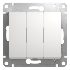 Выключатель трехклавишный белый Schneider Electric Glossa