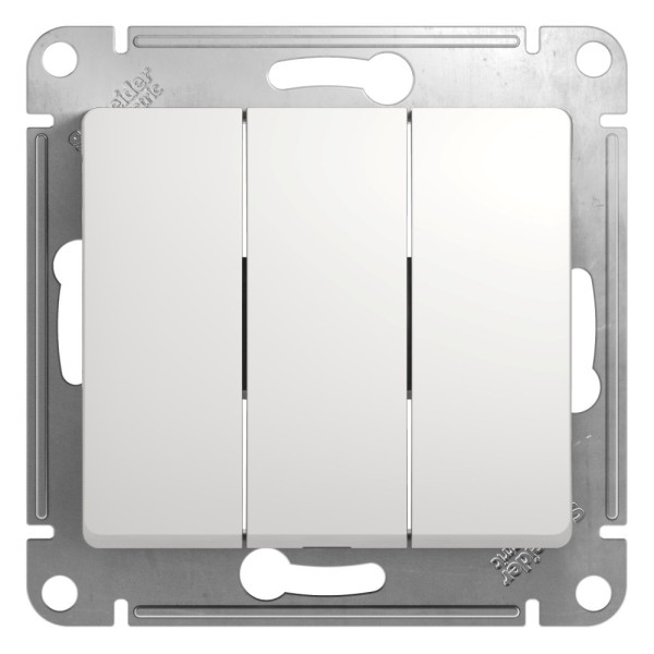 Выключатель трехклавишный белый Schneider Electric Glossa