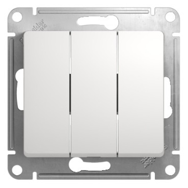Выключатель трехклавишный белый Schneider Electric Glossa