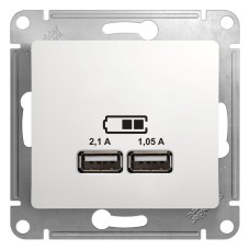 Розетка USB белый Schneider Electric Glossa