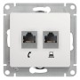 Розетка компьютерная и телефонная белый Schneider Electric Glossa