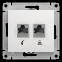 Розетка компьютерная и телефонная белый Schneider Electric Glossa