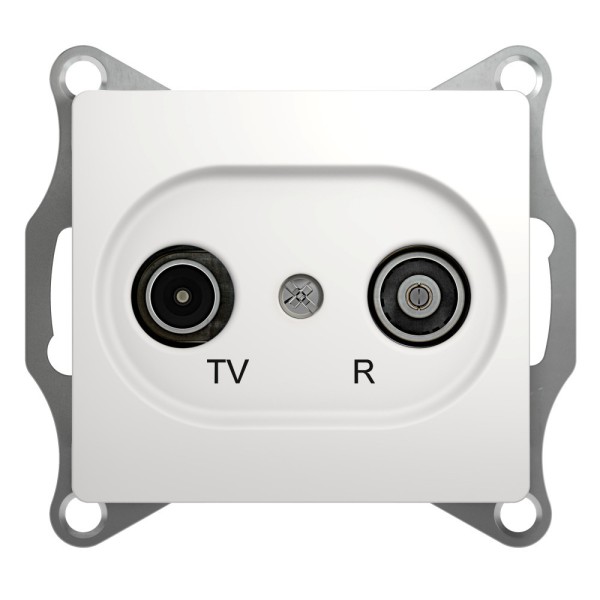GLOSSA TV-R РОЗЕТКА проходная 4DB, механизм, БЕЛЫЙ