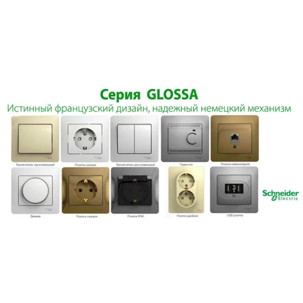 Рамка одноместная белый Schneider Electric Glossa