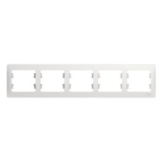 Рамка пятиместная белый Schneider Electric Glossa