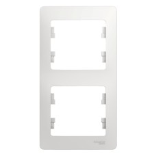 Рамка двухместная вертикальная белый Schneider Electric Glossa