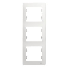 Рамка трехместная вертикальная белый Schneider Electric Glossa