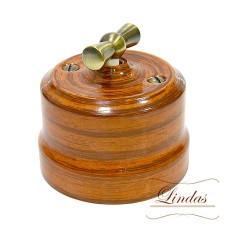 Двойной ретро выключатель Lindas, цвет орех