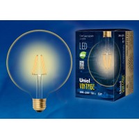 Ретро лампа Эдисона UNIEL светодиодная LED-G125-8W-GOLDEN-E27 GLV21GO