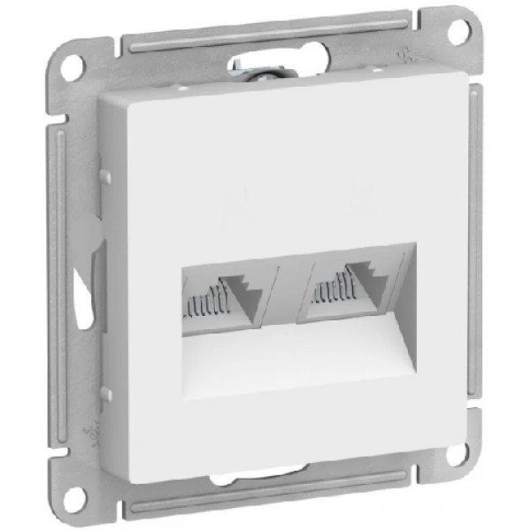 ATLASDESIGN РОЗЕТКА двойная компьютерная RJ45+RJ45, кат.5E, механизм, БЕЛЫЙ