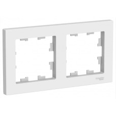 Рамка двухместная универсальная, цвет Белый (Schneider Electric ATLAS DESIGN)