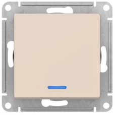 ATLASDESIGN 1-кл ПЕРЕКЛЮЧАТЕЛЬ с подсветкой, сх.6а, 10АХ, механизам, БЕЖЕВЫЙ