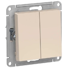 ATLASDESIGN 2-клавишный ПЕРЕКЛЮЧАТЕЛЬ, сх.6, 10АХ, механизм, БЕЖЕВЫЙ