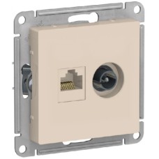 ATLASDESIGN РОЗЕТКА двойная комп+ТВ, RJ45+TV, кат.5E, механизм, БЕЖЕВЫЙ