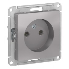 ATLASDESIGN РОЗЕТКА без заземления, 16А, механизм, АЛЮМИНИЙ