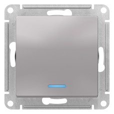  ATLASDESIGN 1-кл ВЫКЛЮЧАТЕЛЬ с подсветкой, сх.1а, 10АХ, механизм, АЛЮМИНИЙ