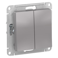 ATLASDESIGN 2-клавишный ПЕРЕКЛЮЧАТЕЛЬ, сх.6, 10АХ, механизм, АЛЮМИНИЙ